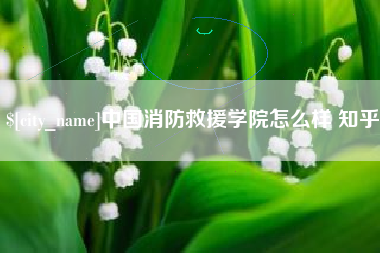 东营中国消防救援学院怎么样 知乎