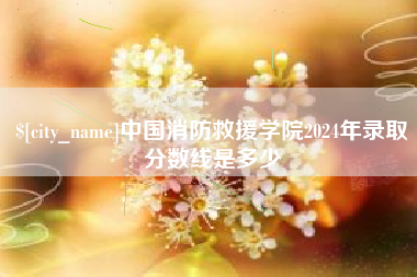 东营中国消防救援学院2024年录取分数线是多少