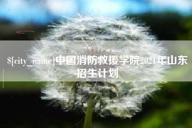 东营中国消防救援学院2021年山东招生计划