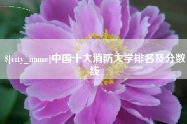 东营中国十大消防大学排名及分数线