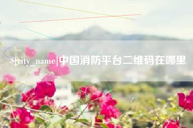 东营中国消防平台二维码在哪里