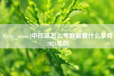 东营中控证怎么考取需要什么条件2024年的