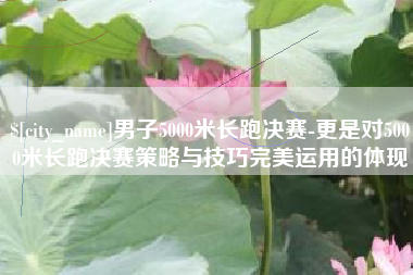 东营男子5000米长跑决赛-更是对5000米长跑决赛策略与技巧完美运用的体现