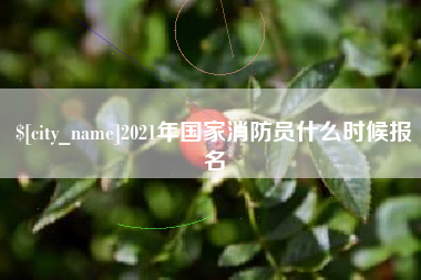 东营2021年国家消防员什么时候报名