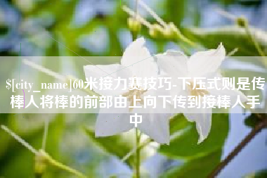 东营60米接力赛技巧-下压式则是传棒人将棒的前部由上向下传到接棒人手中