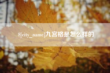 东营九宫格是怎么样的